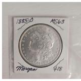 1885-D MS63 Morgan 418 One Dollar