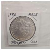 1886 MS63 Morgan 353 One Dollar