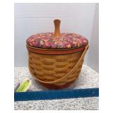 1997 pumpkin basket, longaberger, protector, lid