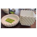 2 pieces of milk glass