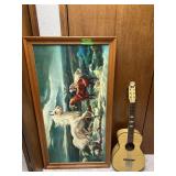 Large horse print and guitar