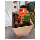 Large box full of stuffed animals