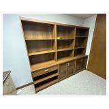 3 bookcases 2 W/door bottoms, 1 W/drawer