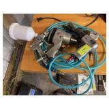 Pneumatic tools, hammer, 1/2" impact, gravity feed paint gun and air hose