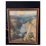 R Atkinson Fox "Great Fall of the Yellowstone" 9x11