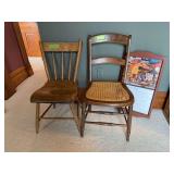 Two chairs and modern calendar frame