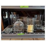 Hurricane style candle holders and glass dome