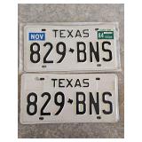 Pair of Matching Texas License Plates