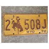 1972 Wyoming License Plate