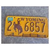 Wyoming license plate