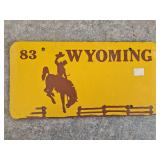 1983 Metal Wyoming Blank License Plate