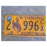 Wyoming license plate