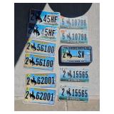 5 Sets of Matching Wyoming License Plates