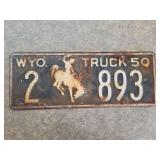 1950 Wyoming License Plate