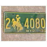 1970 Green Wyoming License Plate