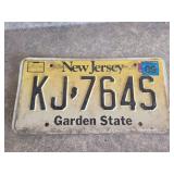 New jersey license plate