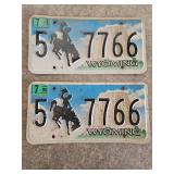Pair of Matching Wyoming License Plates