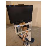 Phillips, 46" TV with stand with WII, Soundbar and games. Stair carry