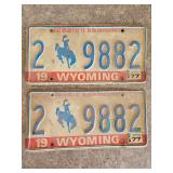 Pair of Matching Wyoming License Plates