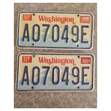 Pair of Matching Washington License Plates