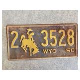 1960 Wyoming License Plate