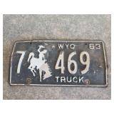1963 Wyoming license plate