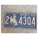 Wyoming 1969 license plate