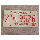 1988 Wyoming Trailer License Plate
