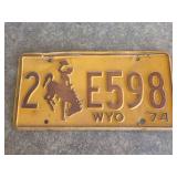 1974 Wyoming license plate