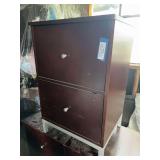 Two matching wood two drawer file cabinets