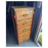 Five drawer small chest of drawers, 17 x 13 x 42