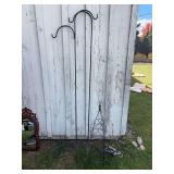 Garden stakes, plant hangers, shepherds hooks, metal trellis