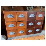 Two 6 drawer wood storage chests 13 x 18