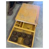 Heavy wood cash register - no key