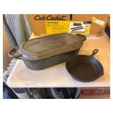 Texsport cast iron fish fryer and cast iron skillet