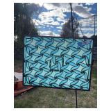 Light blue rectangle stained glass 24 x 18