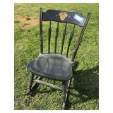 Small wood sewing rocker with Westpoint honor duty crest