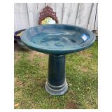 Heavy duty, blue, ceramic bird bath