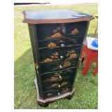 Asian motif jewelry armoire 16 x 13 x 32