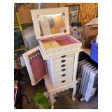 Jewelry Armoire - mirrored top, sides open with lots of drawer storage