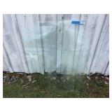 Five pieces of quarter inch tempered glass see photo of sizes