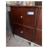 Two matching wood two drawer file cabinets