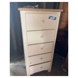 Five drawer, narrow chest of drawers - 22 x 17 x 46