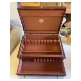 Heavy wood solid flatware storage case