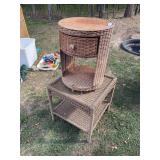 Wicker/plicker side tables
