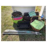 Assortment of baskets and extending multi use rods