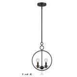 11in English Bronze Wrought Iron 2-light