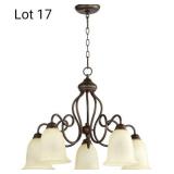 5 Light Dinette Chandelier in Oiled Bronze