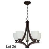 Chandelier Ceiling Light in Creamy Frosted Glass