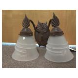 2 Light Wall Light W/ Frosted Glass Shades